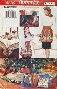 TESOROS DE NAVIDAD Delantales/Falda de Árbol/Decoración de Mesa/Almacenamiento, ¡MÁS! Butterick 3983 - Imagen 1 de 2