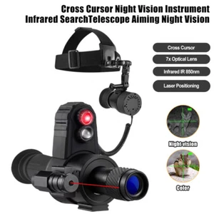 Night Vision Monocular Cross Cursor Infrared IR 850nm Scope Hunting Helmet 7X - Picture 1 of 37