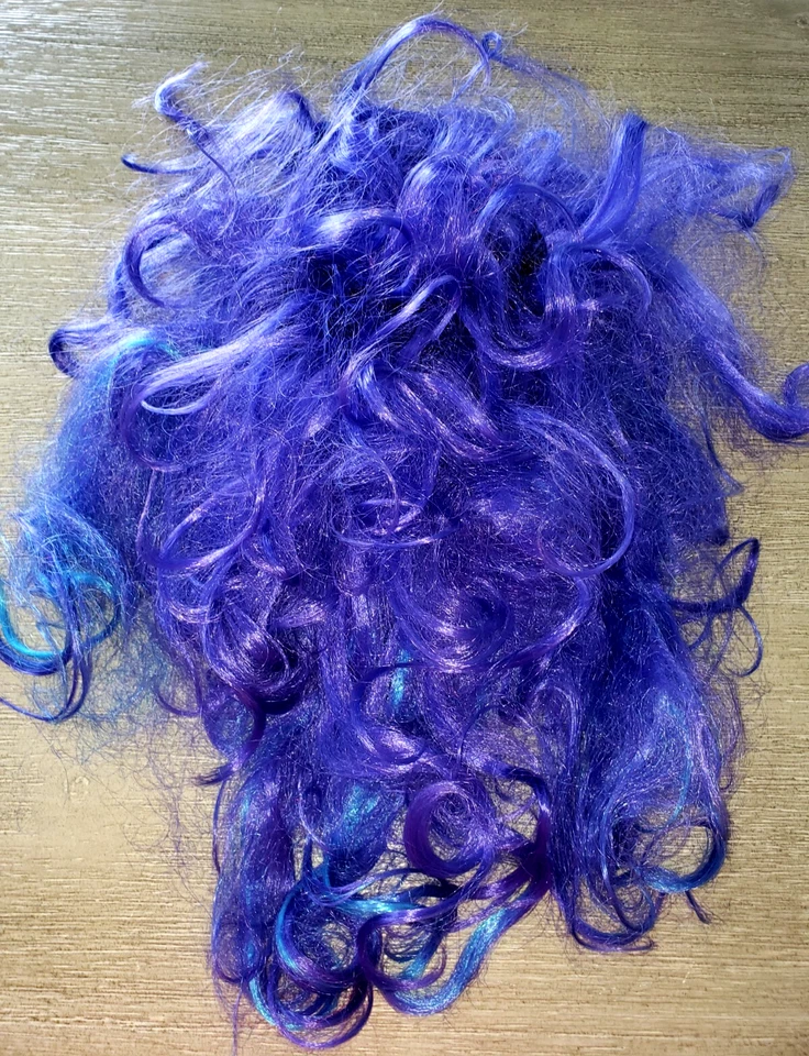 NIÑAS MUJERES PELUCA AJUSTABLE AZUL/PÚRPURA DISFRAZ HALLOWEEN USAR TALLA ÚNICA gran col Foto 1 de 1