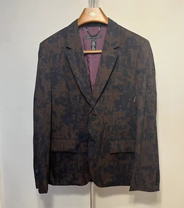 NWT $ 488 MARC by MARC JACOBS Deep Beet Multi Print Lined Wool Blazer L - Picture 1 of 24