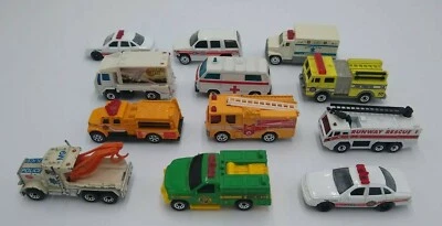 Die-cast Hard Plastic Vehicles Emergency Rescue Ambulance Fire  Matchbox Lot  - Image 1 of 4