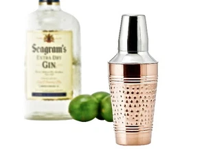 ODI OLD DUTCH INTERNATIONAL HAMMERED COPPER FEZ COCKTAIL SHAKER-3.5" X 9"- 28-OZ - Picture 1 of 4