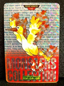Moltres Pokemon Carddass Prism Holo 146 Japanese Bandai 1996 Rare Japan F/S - Picture 1 of 8