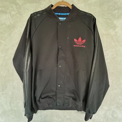 Adidas Skateboarding Chaqueta Bomber Negra Rojo Logo Mark Gonzales Hombres L Street Foto 1 de 4