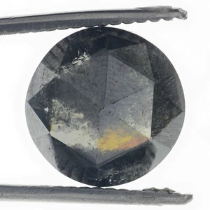 7.32 Ct Fancy Round Diamond Black Loose Moissanite Lab Grown Diamond 11 MM - Picture 1 of 6