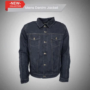 Chaqueta de mezclilla de mezcla de algodón calce relajado para hombre ropa informal negra - Imagen 1 de 5