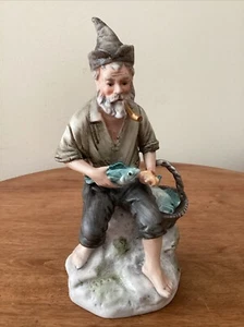 Antique Capodimonte Figurine “Lucky Fisherman “Early 20th Century Italy - Picture 1 of 16