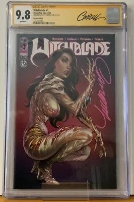 WITCHBLADE #1 (J. SCOTT CAMPBELL 1:50 RATIO VARIANT) CGC 9.8 SIGNED CUSTOM LABEL - Image 1 of 4
