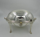 Vintage WH &amp; SONS Silver Plate Roll-Top Breakfast Serving Dome