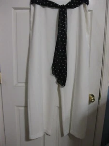 EVAN-PICONE SIZE 18 WHITE SLACKS, FULLY LINED, FULL LENGTH, 32" LGTH, SCARF BELT - Picture 1 of 5