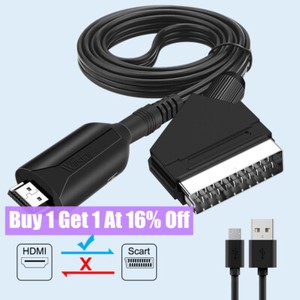 3.28FT SCART To HDMI Converter Cable Audio Video Adapter SCART DVD For HD TV