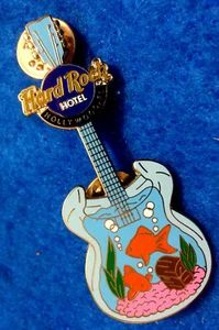 HOLLYWOOD FL HOTEL AQUARIUM GOLDFISH TREASURE CHEST GUITAR 04 Hard Rock Cafe PIN - Picture 1 of 1
