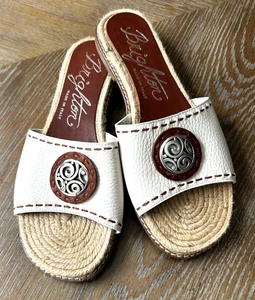 Brighton Sandalen Slipper Silber Anhänger Elliott elfenbeinbraun Gr. 8 Leder - Bild 1 von 9