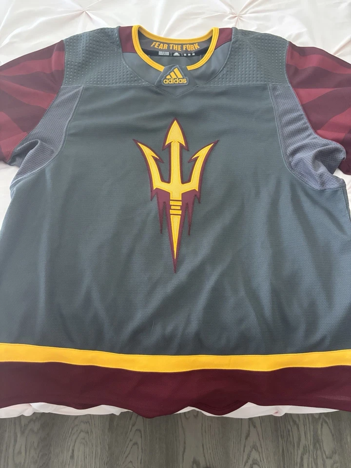 Camiseta de hockey cosida RARA del estado de Arizona - ¡Emitida por el equipo! Horquilla gris. Talla 54 Foto 1 de 4