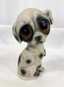 Vintage Big Eye Sad Puppy Dog Black & White Figur Made in Japan - Bild 1 von 6