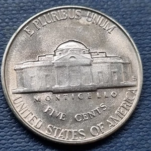 1949 S Jefferson Nickel - ERROR - Lamination Error - BU Uncirculated #94573 - Picture 1 of 2