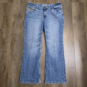 Wrangler Jeans Damen 33x28 Boot Cut Western bestickt distressed verziert  - Bild 1 von 13