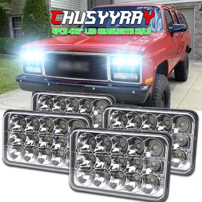4x For GMC W3500 W4500 W5500 Forward 4x6" inch LED Headlights Hi/Lo Beam DOT DRL - Image 1 of 4