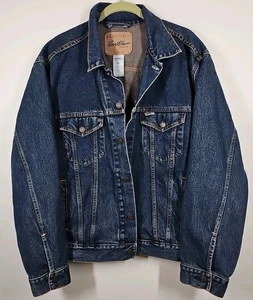 Levi Strauss Signature Men's Large Standard Trucker Blue Denim Jean Jacket - Picture 1 of 16