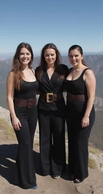 Mujeres Ancho Cuadrado Hebilla Marrón Leopardo Elastizado Negro Cinturón Safari Guepardo M L XL Foto 1 de 4