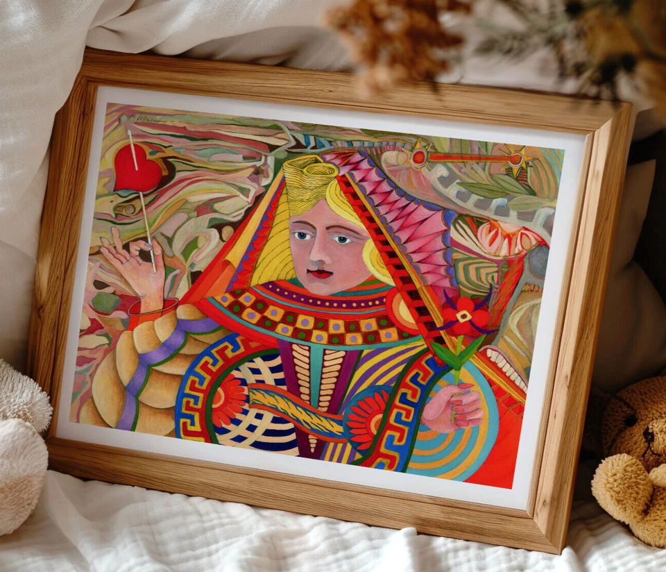 James Homer Brown Giclee "Queen of Hearts" Lady Woman Female Fine Art Print - Image 1 of 4