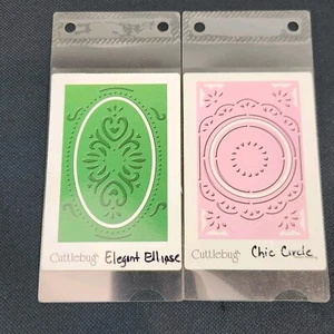 CUTTLEBUG Embossing Plus Elegant Ellipse & Chic Circle 2 PC Many Design Options - Picture 1 of 4