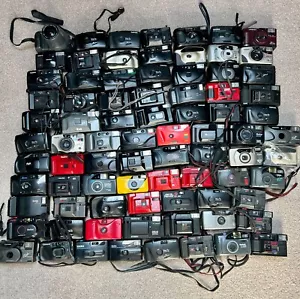 Vintage JOB LOT of 35mm film point & shoot cameras UNTESTED - Picture 1 of 1