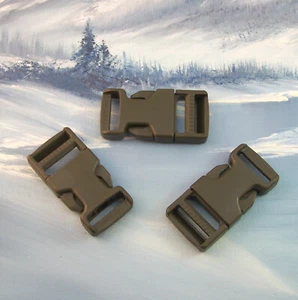 RANGER GREEN QUICK RELEASE BUCKLE FOR 1" WEBBING ~ 3 PACK ~ MIL-SPEC ~ US Mfg - Picture 1 of 2