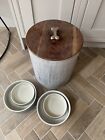 4 Pet Bowls Ceramic And Galvanised Steel Food Holder. Collection London N10