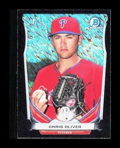 2014 Bowman Chrome Mini Black Shimmer Refractor Chris Oliver #59 Phillies
