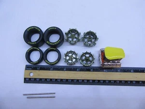 1/24 MODEL  JUNKYARD- WHEELS & TIRES + MOTOR- -#109 - Picture 1 of 6