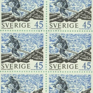 Sweden #760a Log Roller Booklet Pane 10 Stamps Europe 1970 Mint NH - Picture 1 of 3