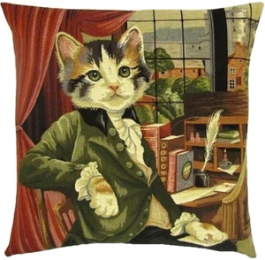 ARISTOCATS LORD BYRON BELGIAN TAPESTRY 18" CUSHION PILLOW COVER WITH ZIP, 5391 - Picture 1 of 4