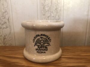 COLBURN BIRKS & CO Peoria Illinois Mustard Jar Ott & Brewer Ironstone China