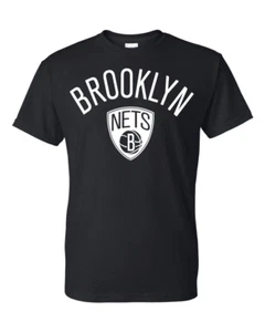 Brooklyn Nets Old Skool Logo T-Shirt - Sizes S-5XL & Youth Kids - Picture 1 of 25