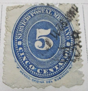 Mexico Stamp 1884 5C Rare Antique StampBook3-450 - Picture 1 of 1