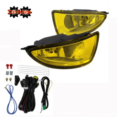 For  04-05 Honda Civic 2/4 Door Yellow Fog Light Kit Complete Harness + Switch - Image 1 of 4