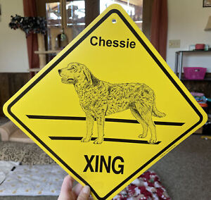 New! Chesapeake Bay Retriever Dog Crossing Xing Sign, Kc creations Great Gift!
