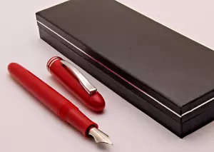 Kanwrite Desire Tomato Red Resin Acrylic Fountain Pen Chrome Trims With Box - Picture 1 of 5