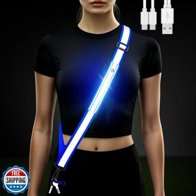 LED 皮带反光腰带夜间行走,高能见度反光跑步 — 第 1/4 张图片