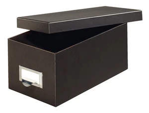 /Caja de almacenamiento de tarjetas índice de tablero de fibra Pendaflex, 3 x 5 pulgadas, negro sólido (3X5BLA) - Imagen 1 de 6