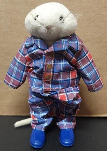 Stuart Little Bedtime Stuart Plüsch Vintage 1999 Hasbro 5 cm karierter Pyjama - Bild 1 von 5