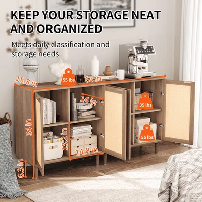 Сервантес с 2 дверями деревянный шкаф для хранения высокий твердого дерева ножной буфетный стол✅ - Изображение 1 из 4