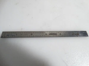 Maquinista vintage de acero inoxidable Dunlap de 6"" número Regla de bolsillo 3968 - Imagen 1 de 2
