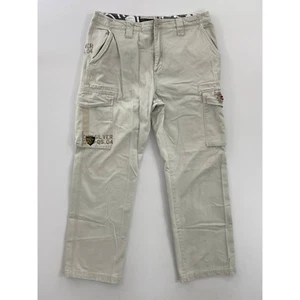 Quiksilver Mens Cargo Pants Ivory Comfort Pockets Flat Front 37.5 x 31.5 - Picture 1 of 7