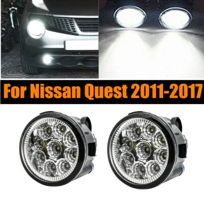 Par de luces antiniebla LED de parachoques luces de conducción para Nissan Quest 11-17 LH + RH 6000K Foto 1 de 4