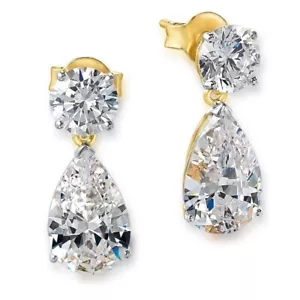 14K Yellow Gold Dangling Earrings - Gift - womens jewellery - Picture 1 of 1