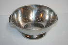 Vintage Stainless Steel Two Handle Colander With Raised Base 9" Diameter 4" Tall
