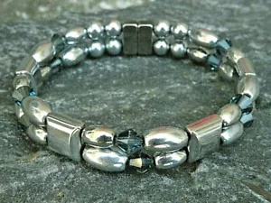 Pick1of9 Magnet Hämatit Herren Damen Therapie Armband Fußkettchen SWAROVSKI Kristall - Bild 1 von 13