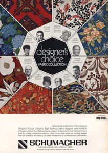 1973 Schumacher Fabrics: pubblicità stampa vintage a scelta dei designer - Foto 1 di 1